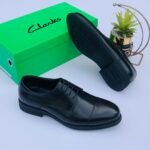 Black Leather Clarks Shoe