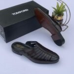 Black Leather Tomford Half-Shoe