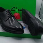 Black Leather Clarks Shoe