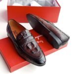 Brown Rough Leather Ferragamo Shoe