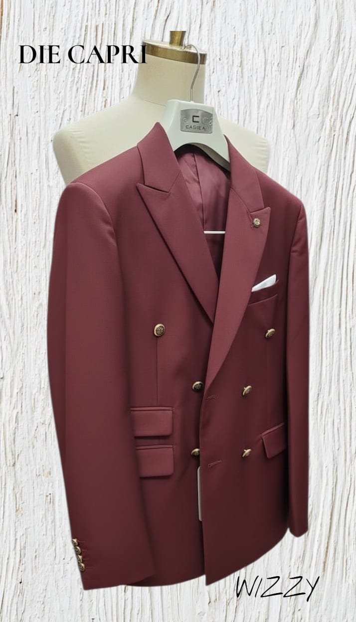 WhatsApp Image 2026-09-16 at 11.08.00 (1) Men's Wine Red Double-Breasted Tailored Suit - Image 1