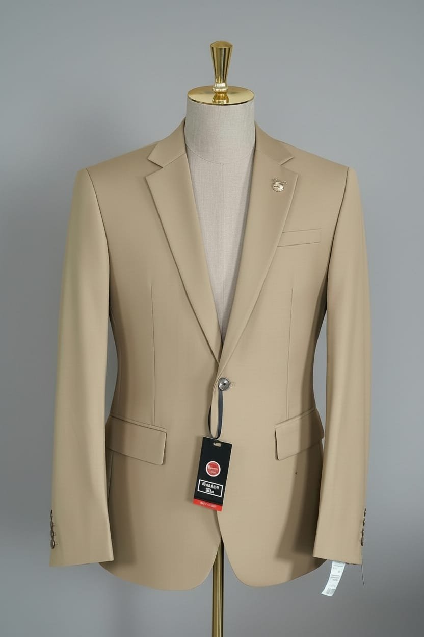 WhatsApp Image 2026-09-16 at 11.08.50 (1) Men's Light Tan Tailored Business Suit - Image 1
