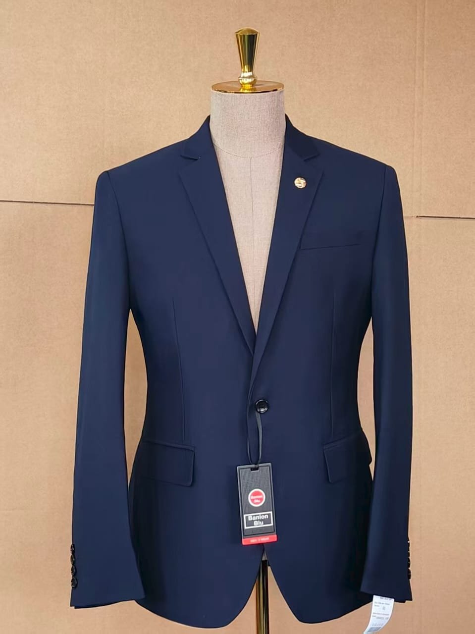 WhatsApp Image 2026-09-16 at 11.08.51 (1) Men's Navy Blue Tailored Fit Business Suit - Image 1